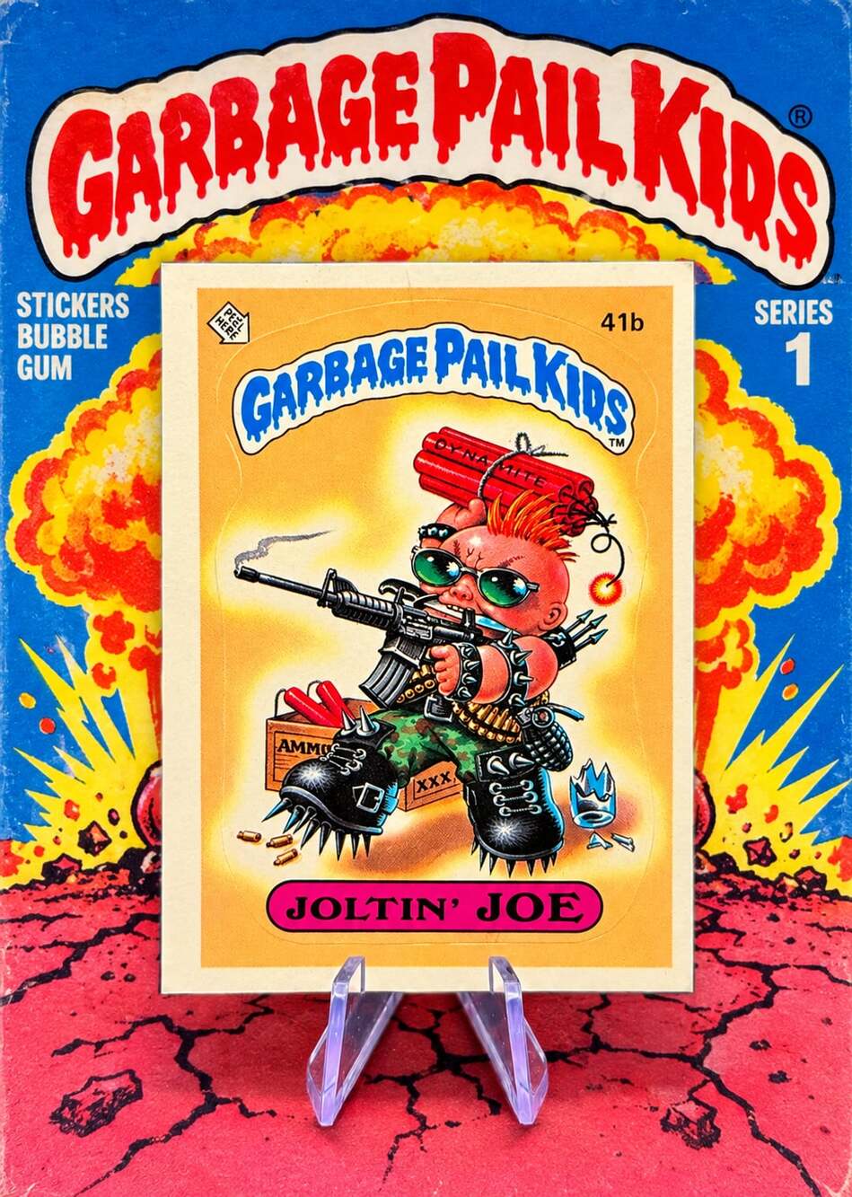 1985 SERIES 1 Garbage Pail Kids Joltin Joe 41b Trading Card GREAT CONDITION RARE